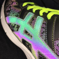 Schuh-Material-bunter Regenbogen-reflektierendes Gewebe